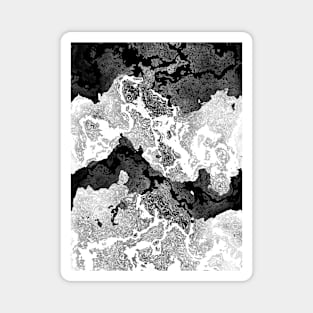 Black & White Marble Mountains Nature Magnet