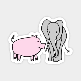 Pig and Elephant Magnet