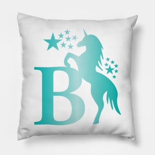 B Unicorn Star Monogram T-Shirt Pillow