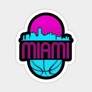 Miami Florida Cityscape Basketball Magnet