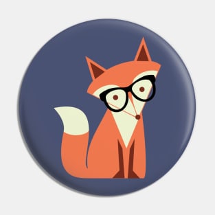 Cute Cartoon Hipster Fox Pin