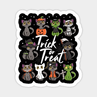 Cute Halloween Cats Trick or Treat Magnet