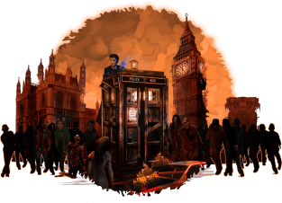 10th Doctor trapped in the zombie land Magnet