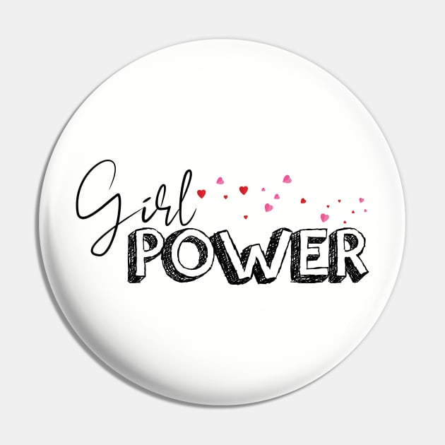 Girl Power T-Shirt Pin by craxfashion