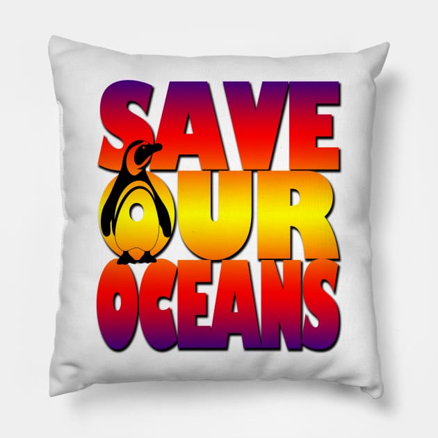 Save our oceans Pillow by likbatonboot