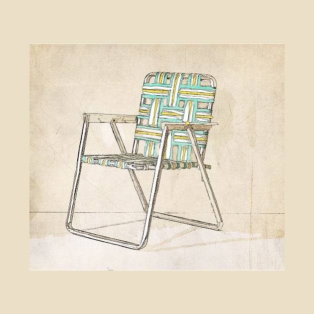 Digital Retro Relic Classic Lawnchair Sodaartstudio by SodaArtStudio