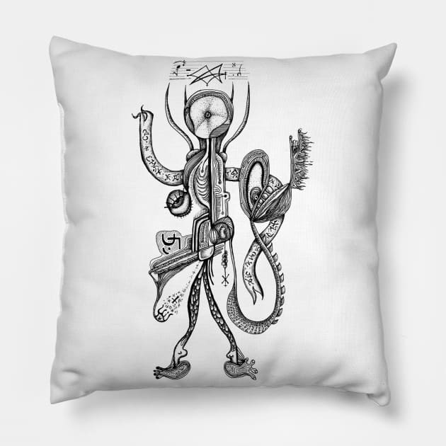 Demon of Vibrational Awareness Pillow by thealchemistdru