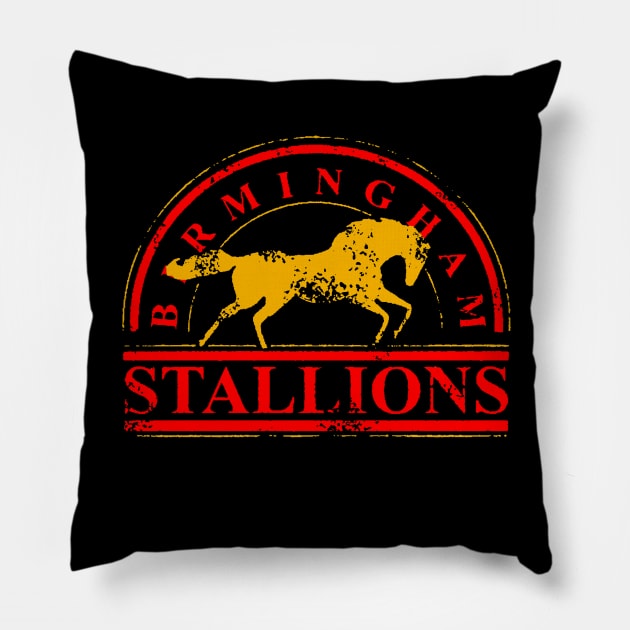 BIRMINGHAM STALLIONS VINTAGE Pillow by thedeuce