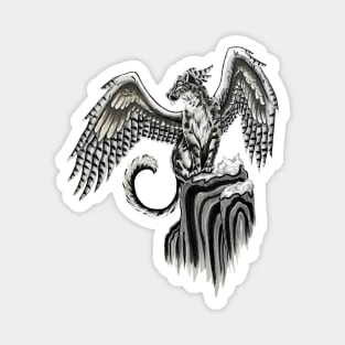 Winged Snow Leopard Magnet