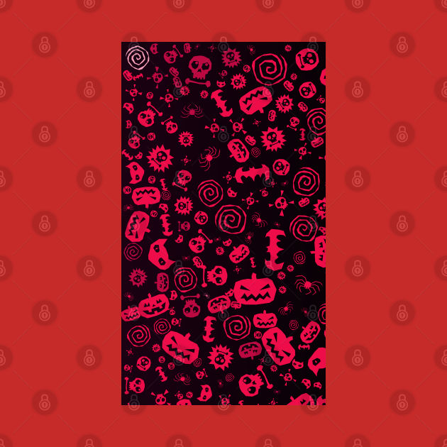 Halloween Pattern Art Design Red by TheSorcerersStore