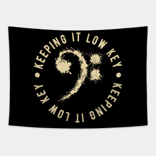 Bass Clef Vintage - Keeping It Low Key Funny Music Lovers Gift Tapestry