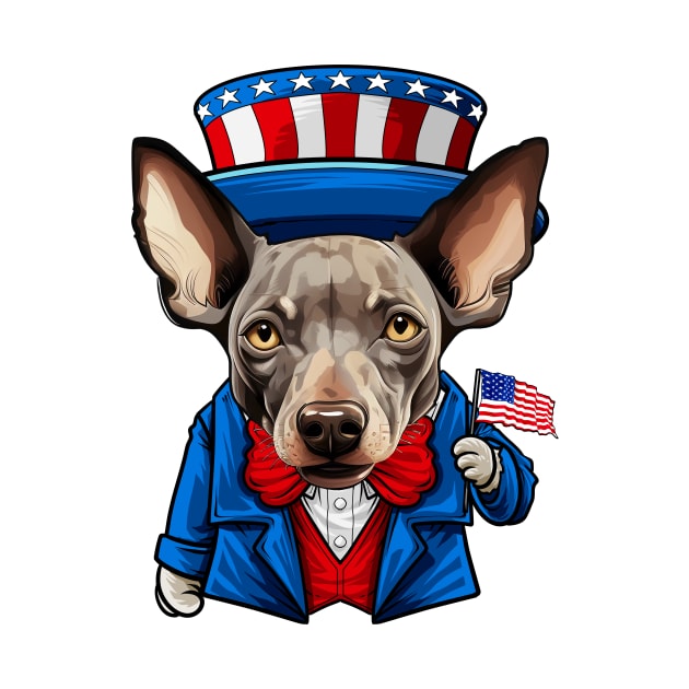 Funny 4th of July Hairless Terrier Dog by whyitsme