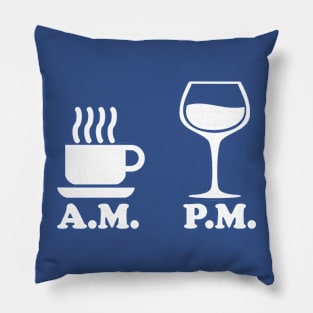 AM PM Coffee Wine Pillow