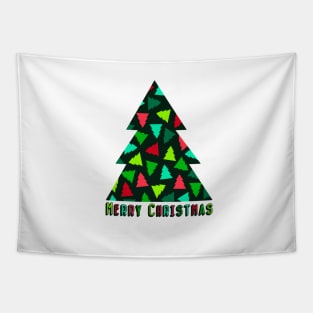 Christmas Tree Pattern in Green and Red Tapestry