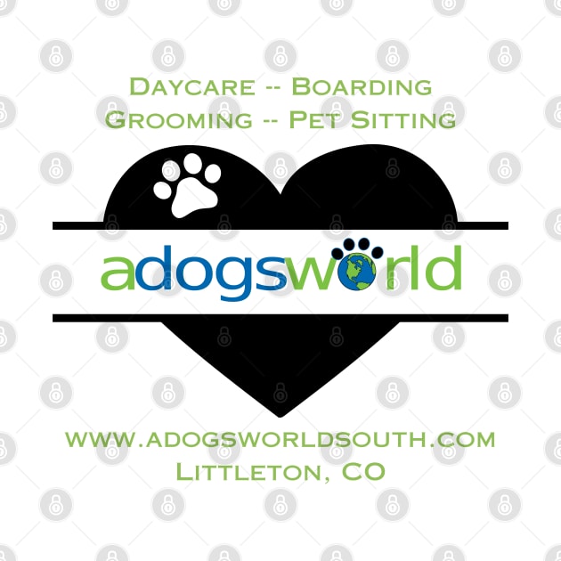 A Dog's World - Heart Logo (Back) - Daycare Boarding Grooming Pet Sitting by A Dog's World