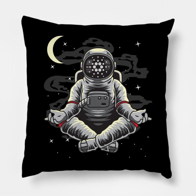 Astronaut Yoga Cardano Crypto ADA Coin To The Moon Token Cryptocurrency Wallet Cardano HODL Birthday Gift For Men Women Kids Pillow by Thingking About