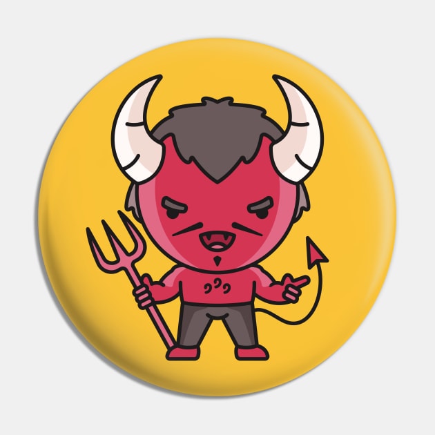 Kawaii Cute Little Devil Pin by SLAG_Creative