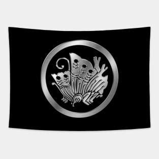 Taira Clan Kamon Silver Chrome Tapestry