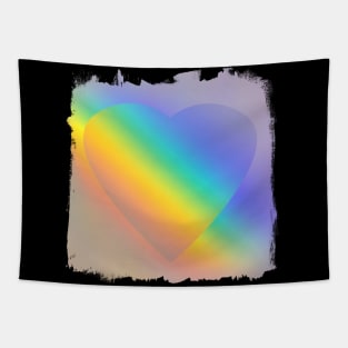 Rainbow Heart Tapestry