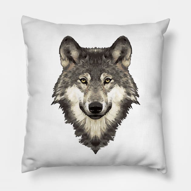 Wolfie In Gray Pillow by CANJ72