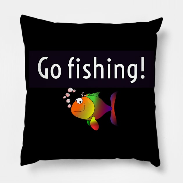 Go fishing! Pillow by Karimane76