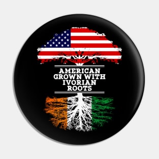 American Grown With Ivorian Roots - Gift for Ivorian From Ivory Coast Pin