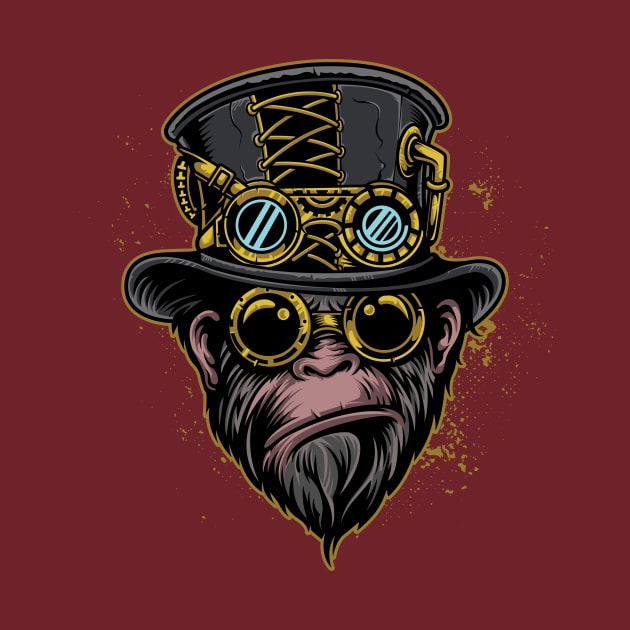 Monkey Steampunk by FunSillyShop