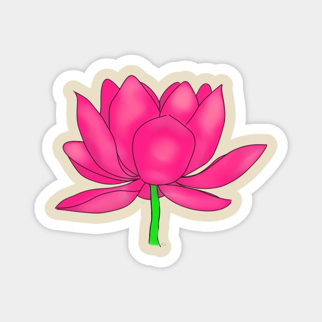 Pink Lotus Blossom Magnet by Dandy Doodles