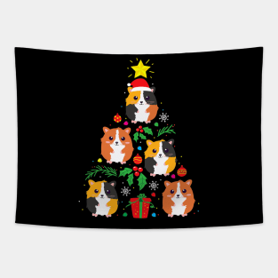 Funny Guinea Pig Lover Christmas Tree Tapestry