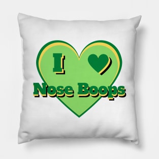 I Heart Nose Boops – I Love Nose Boops – Green Pillow