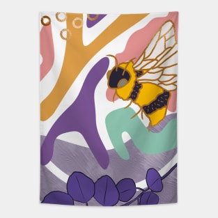 Abstract Shapes and Bees Tapestry