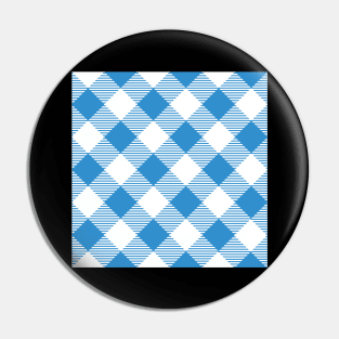 Geometric Blue Square Stripes Pin