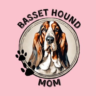 Basset Hound Dog Mom Dog Breed Portrait T-Shirt