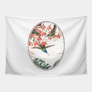 Tropical Mint and Coral Collage Tapestry