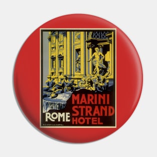 Vintage Travel Poster from Marini Strand Hotel Pin