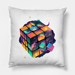 cosmic rubik's cube Pillow