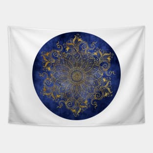 Mandala Deep Blue Tapestry