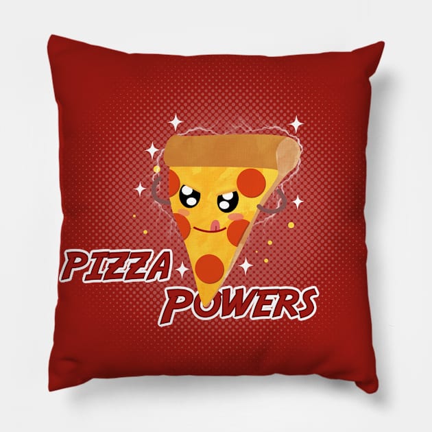 Pizza Powers Pillow by peekxel