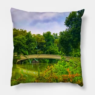 Bow Bridge Nature Lake Trees Central Park Manhattan New York City Pillow