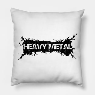 Black Distressed - Heavy Metal Pillow