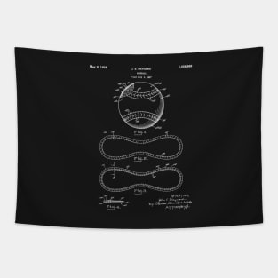 Baseball Patent - Softball Art - Black Chalkboard Tapestry