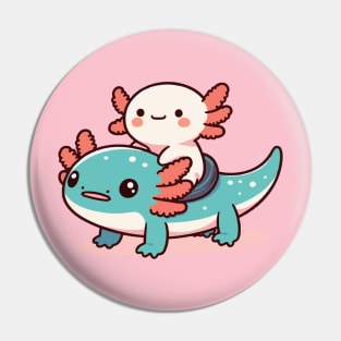 cute axolotl ride axolotl Pin