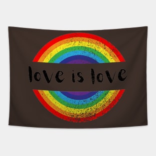 Gay Pride Vintage Rainbow LGBT Love Is Love Tapestry