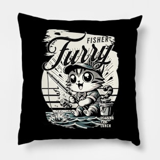 Furry Fisher - Cat's Quest for the Catch Pillow