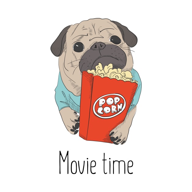 Pug in cinema by Milatoo