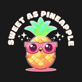 Sweet as Pineapple" T-Shirt - Cute Kawaii Pineapple Design T-Shirt