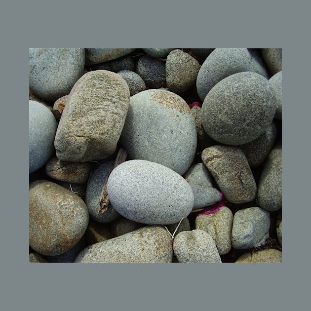 Blue and grey beach pebbles by stevepaint