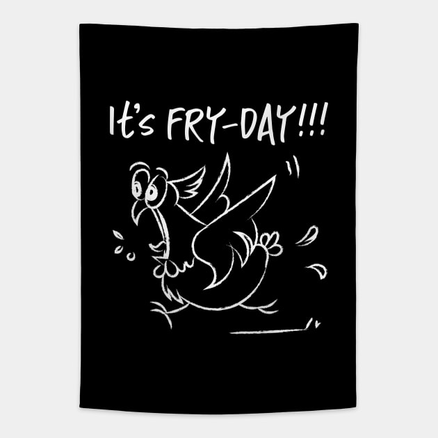 Funny Chicken Anxiety Attack Tapestry by Irene Koh Studio