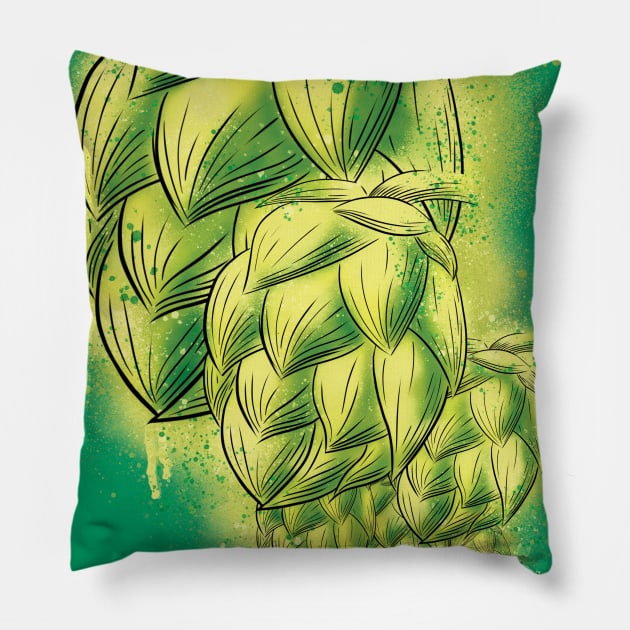 Juicy Hops Pillow by Da Grizzly Shoppe