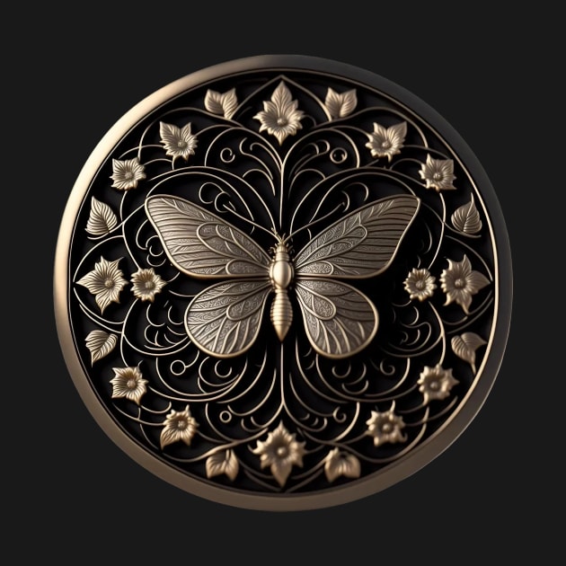 Just a Golden Butterfly Coin Ornament by Dmytro